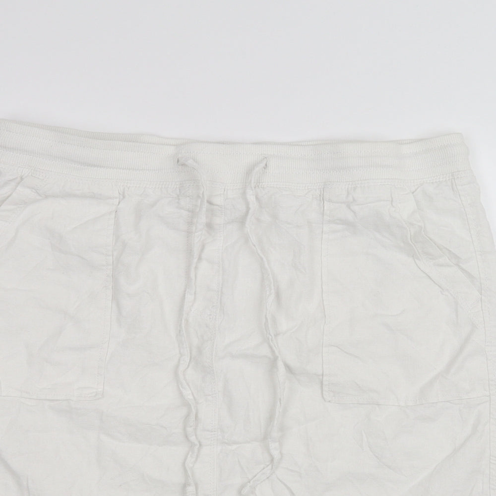 Marks and Spencer Womens White   A-Line Skirt Size 14