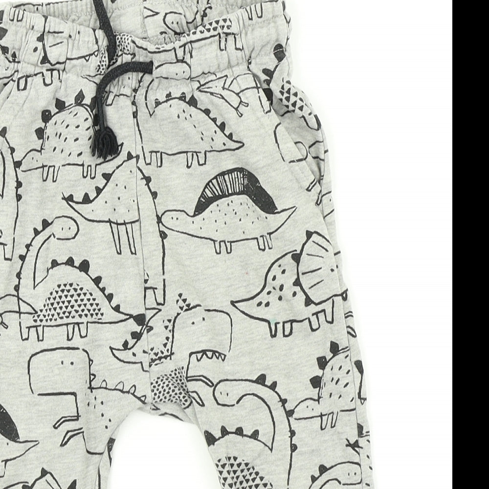 George Boys Grey   Jogger Trousers Size 18-24 Months  - Dinosaur print