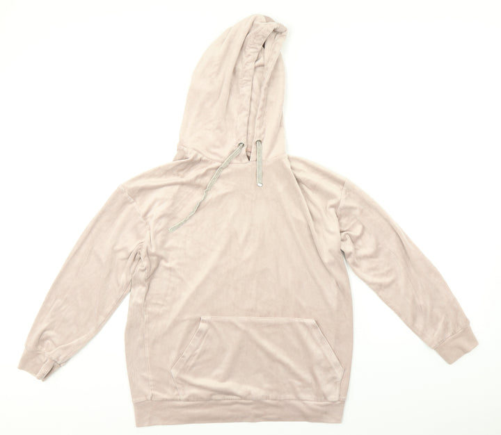 NEXT Womens Pink Velvet Pullover Hoodie Size S