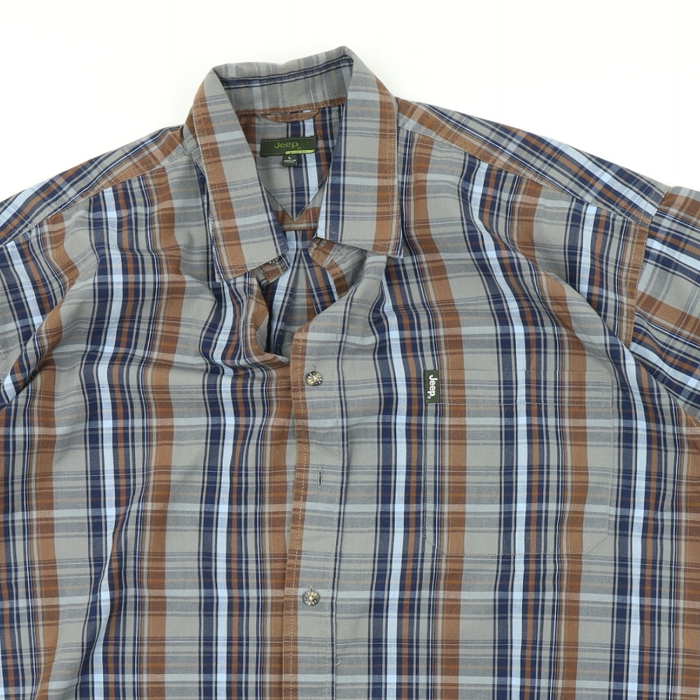 Jeep Womens Multicoloured Check  Basic Button-Up Size L