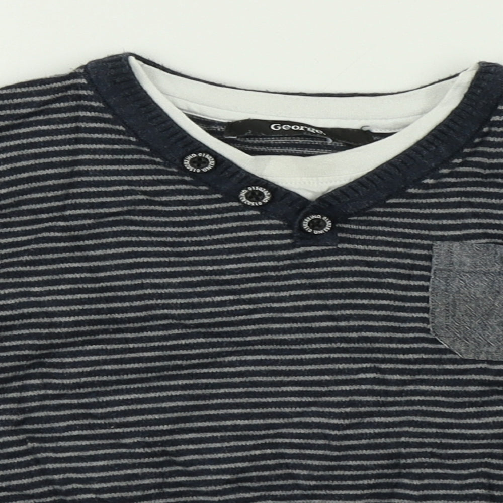 George Boys Multicoloured Striped  Pullover Jumper Size 3-4 Years