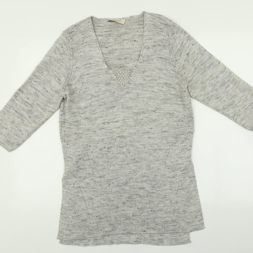 M&S Womens Grey   Pullover Jumper Size 8