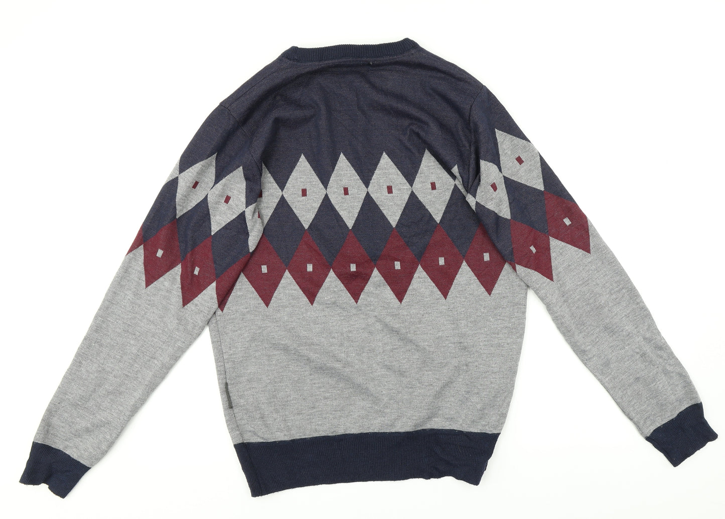 French Connection Mens Multicoloured Argyle/Diamond  Pullover Jumper Size S