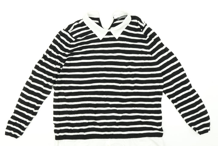 Bonmarché Mens Multicoloured Striped Pullover Jumper Size M