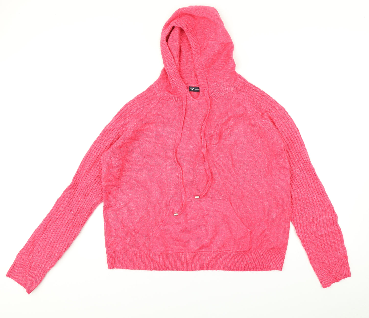 M&S Womens Pink   Pullover Hoodie Size L