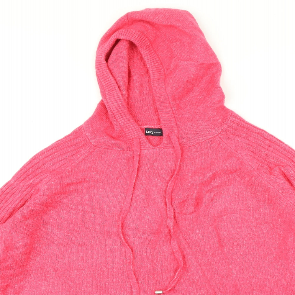 M&S Womens Pink   Pullover Hoodie Size L