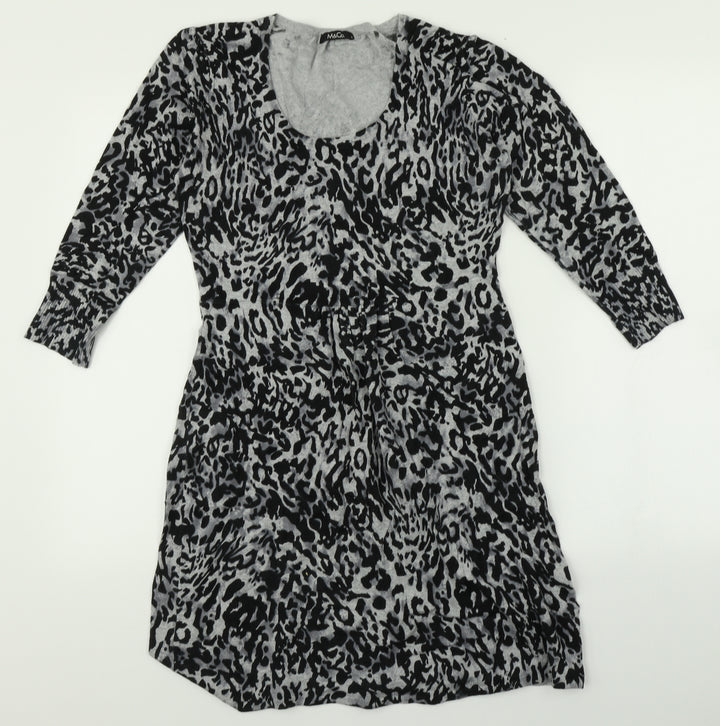 M&Co Womens Multicoloured Animal Print  A-Line  Size S