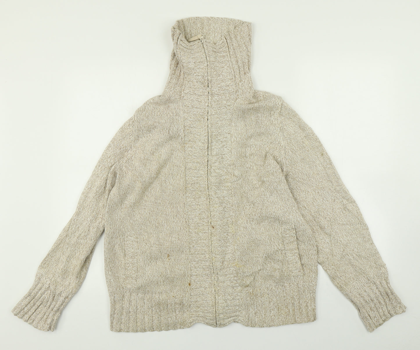 BHS Womens Beige   Full Zip Jumper Size 16
