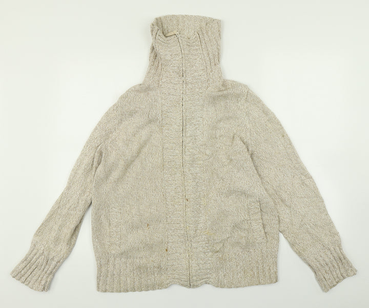 BHS Womens Beige Full Zip Jumper Size 16