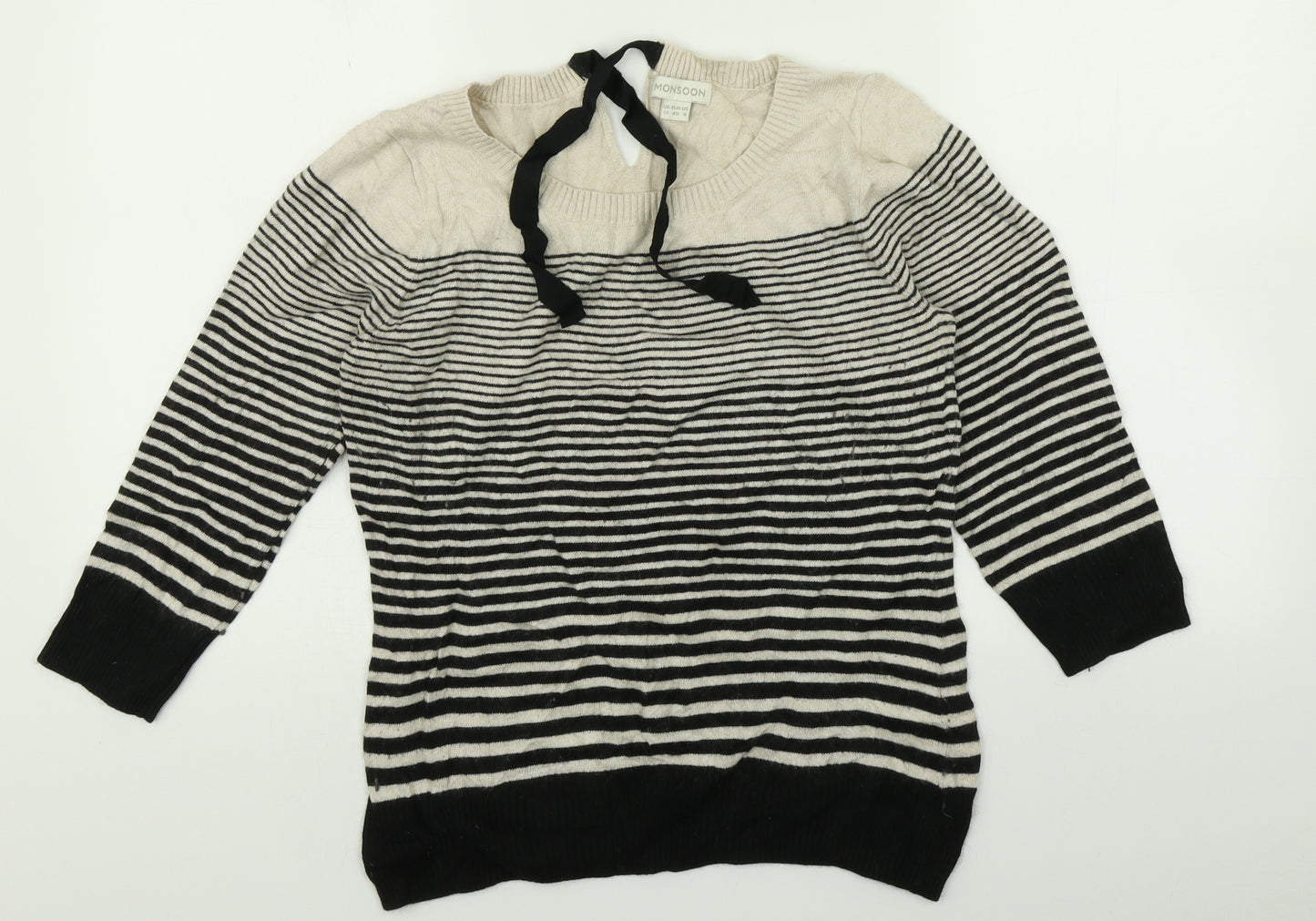 Monsoon Womens Multicoloured Striped  Pullover Jumper Size 12