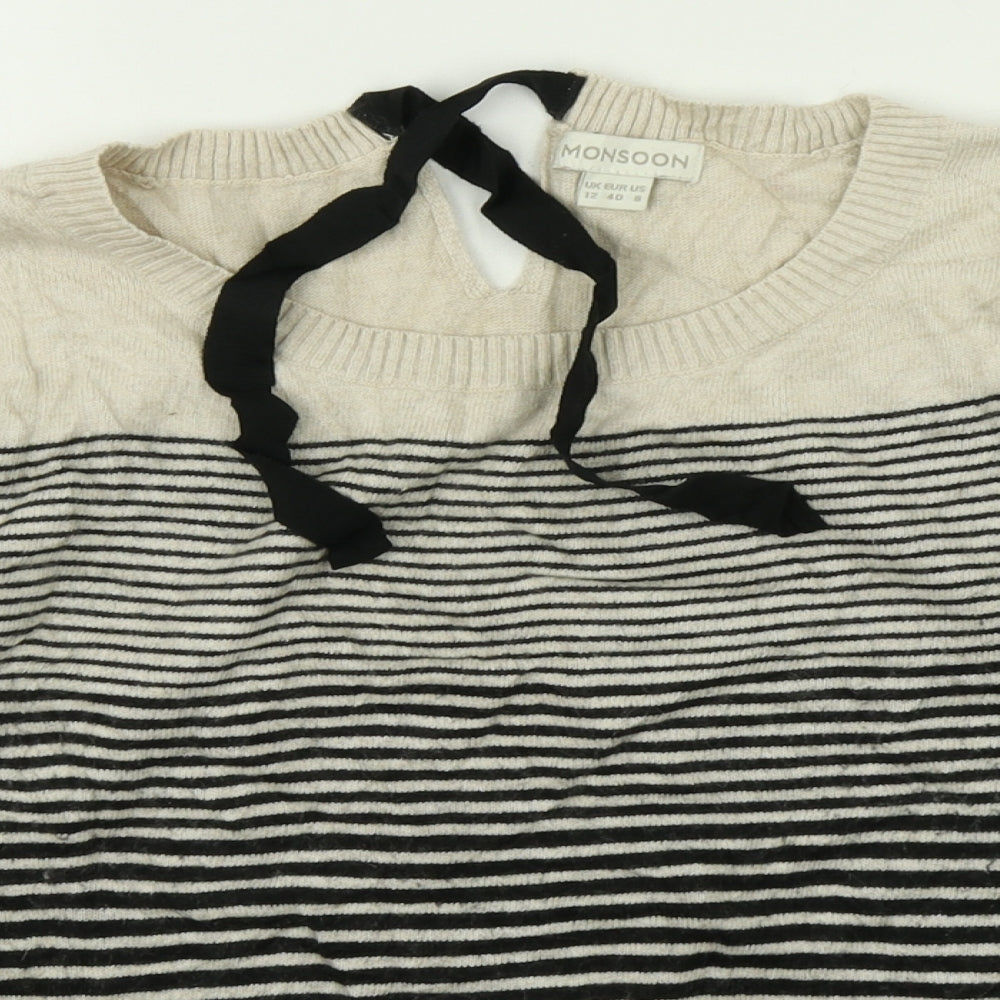 Monsoon Womens Multicoloured Striped  Pullover Jumper Size 12