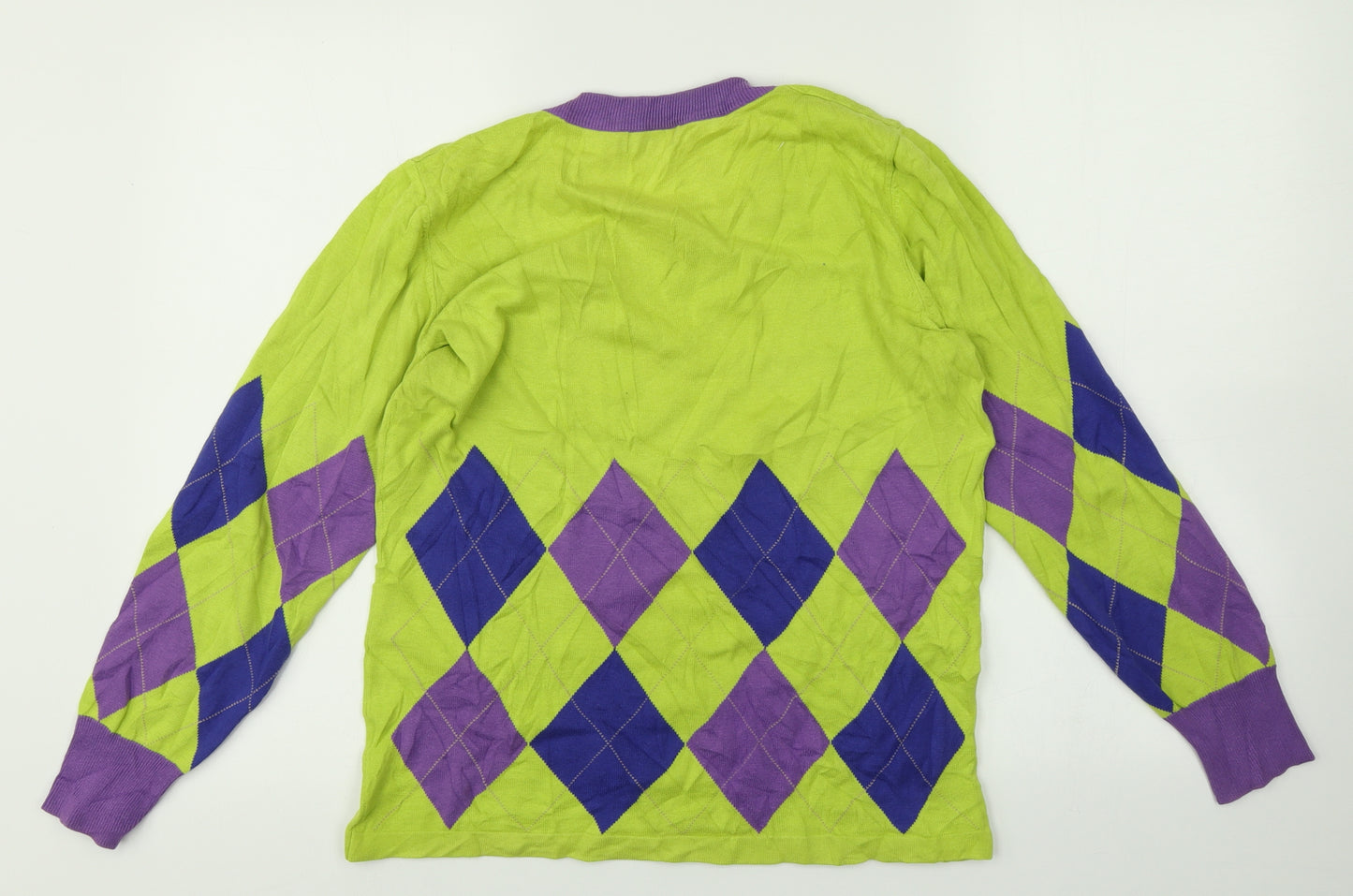 Long Island Womens Multicoloured Argyle/Diamond  Pullover Jumper Size L