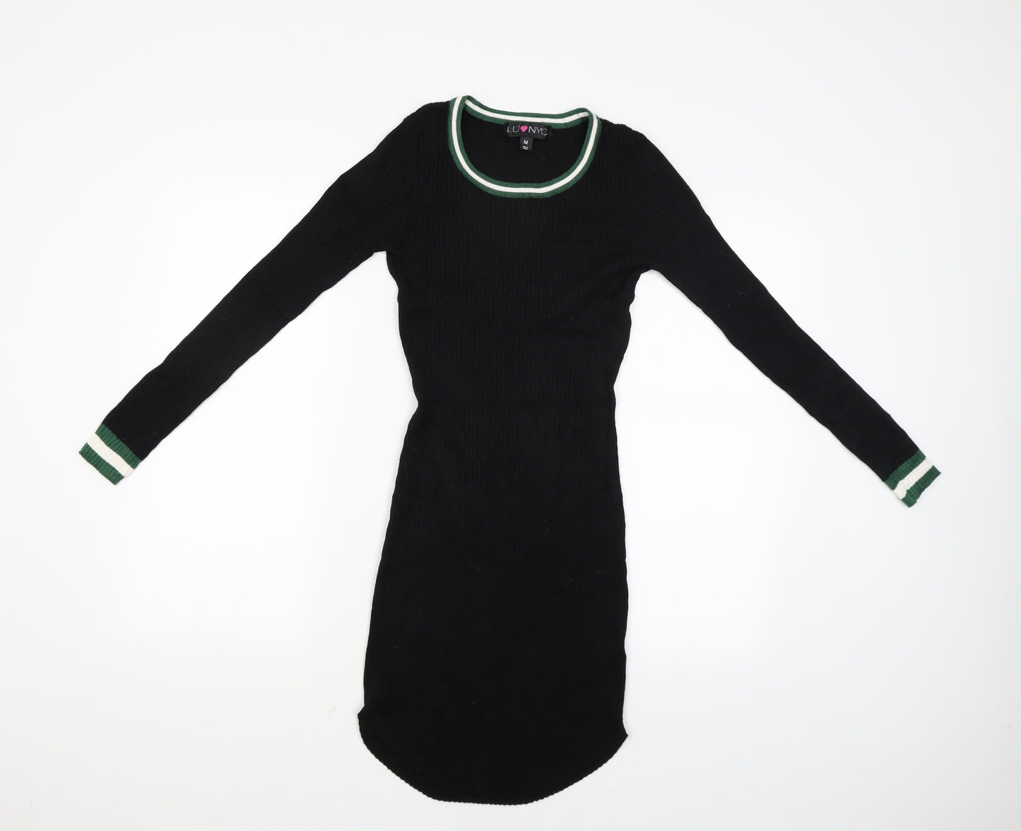 Lunyc Womens Black   Jumper Dress  Size M
