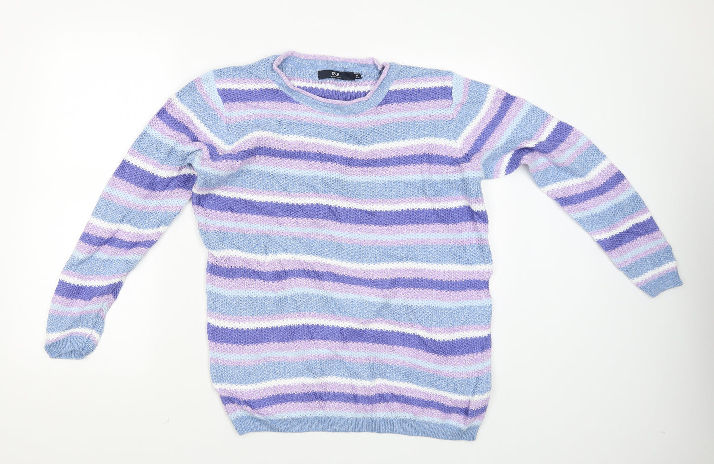 Isle Womens Multicoloured Striped  Pullover Jumper Size M