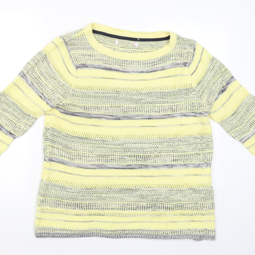 Julipa Womens Yellow Striped  Pullover Jumper Size 16
