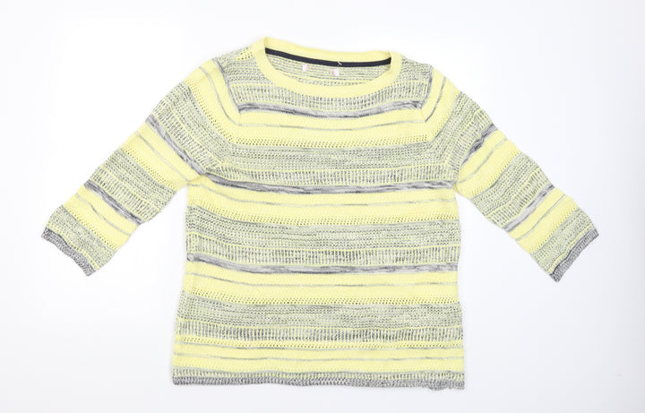 Julipa Womens Yellow Striped Pullover Jumper Size 16
