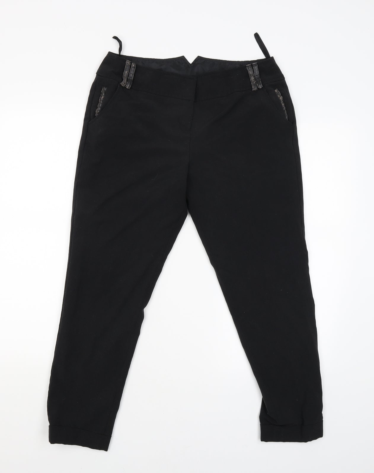 Red Herring Womens Black   Trousers  Size 12 L24 in