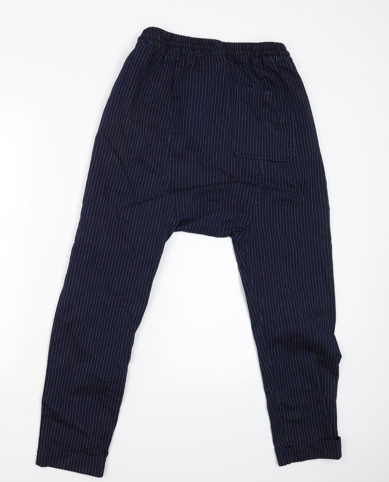 Pull and Bear Womens Blue Striped  Jogger Trousers Size M L26 in