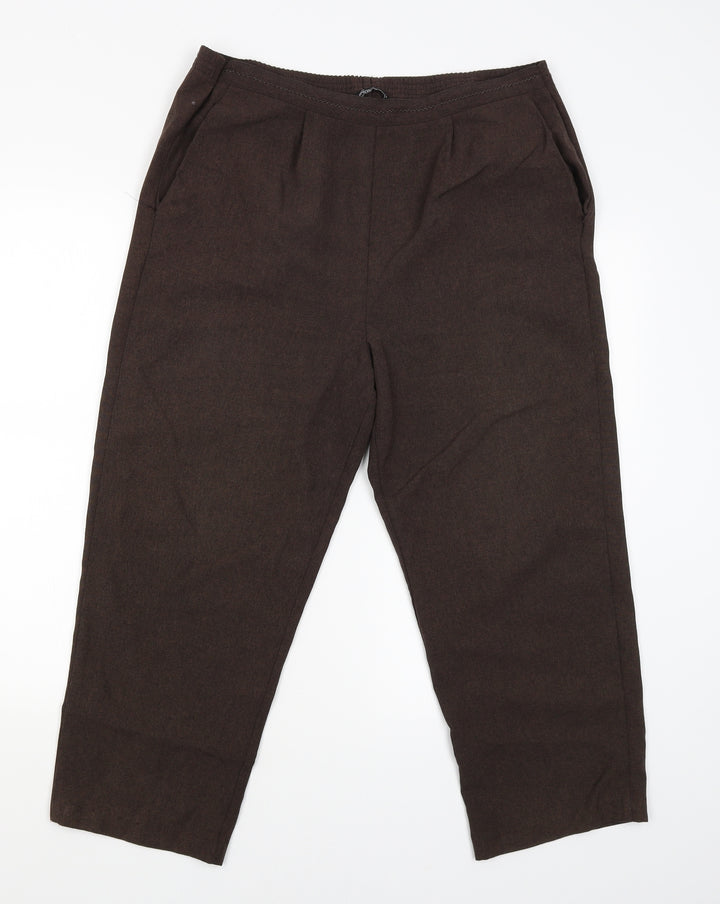 BM Womens Brown Capri Trousers Size 14 L23 in
