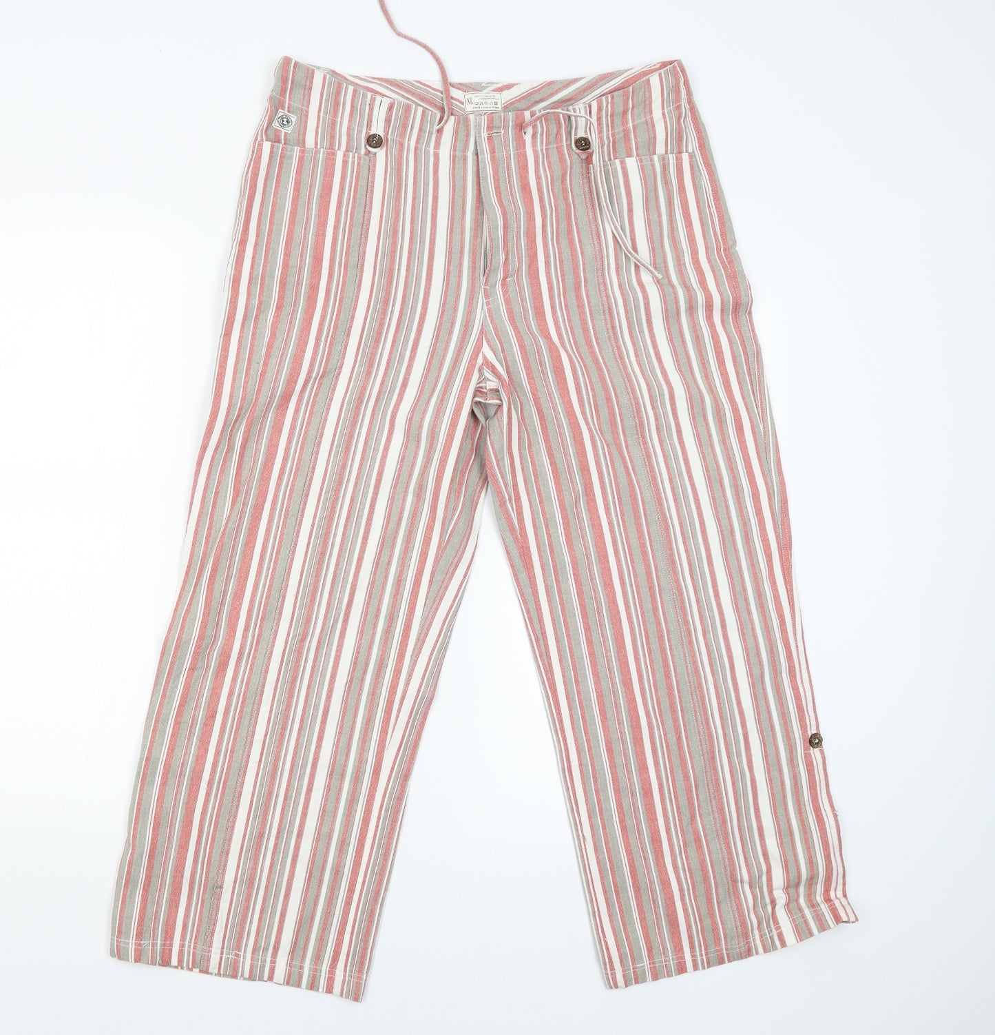 The Earth Collection Womens Red Striped  Capri Trousers Size XL L24 in
