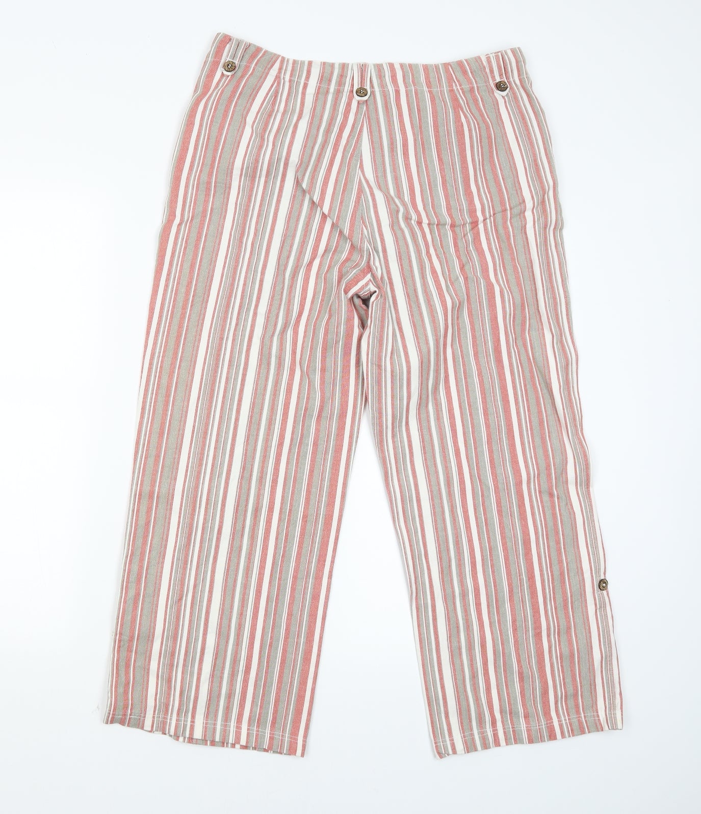 The Earth Collection Womens Red Striped  Capri Trousers Size XL L24 in