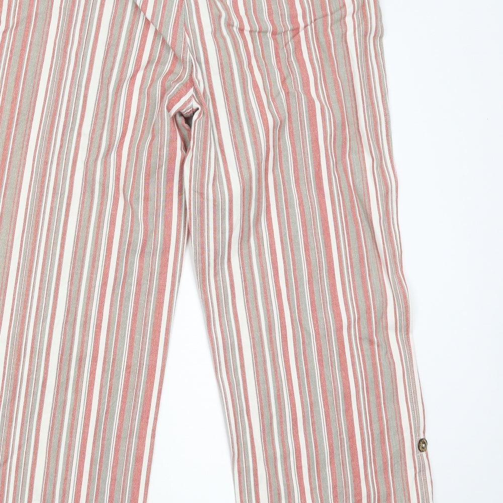 The Earth Collection Womens Red Striped  Capri Trousers Size XL L24 in