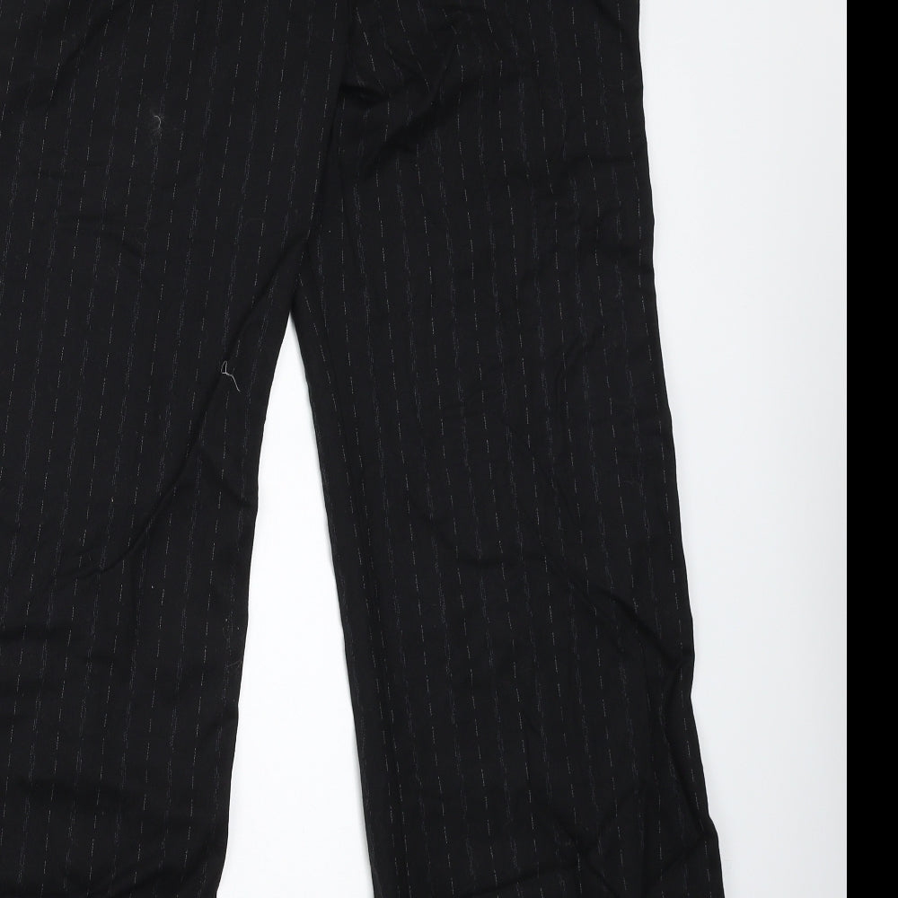 NEXT Womens Black Striped  Trousers  Size 14 L31 in