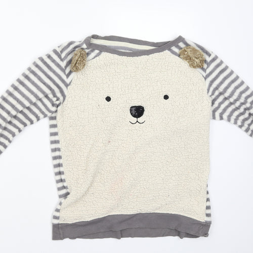M&S Womens Grey Striped  Pullover Jumper Size 6  - Bear