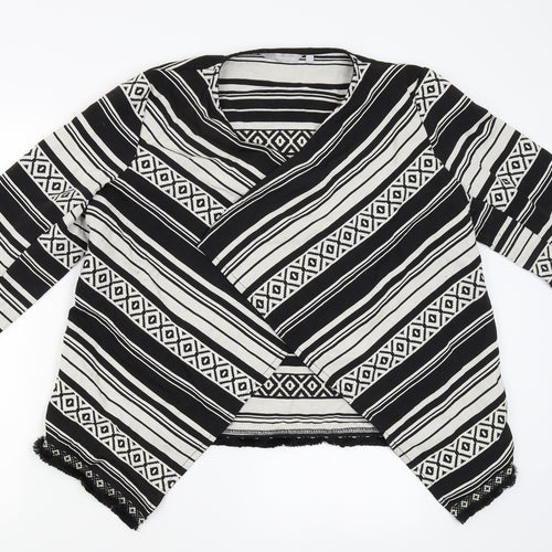 Red Herring  Womens Black Striped  Cardigan Jumper Size 14