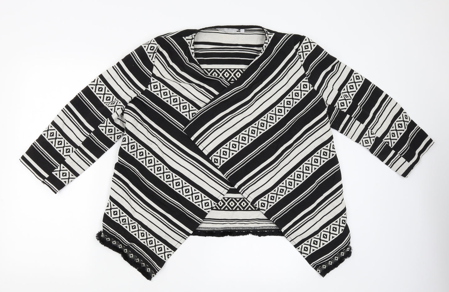 Red Herring  Womens Black Striped  Cardigan Jumper Size 14