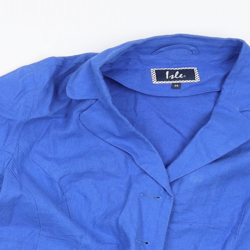 Isle Womens Blue   Cardigan Jumper Size 14
