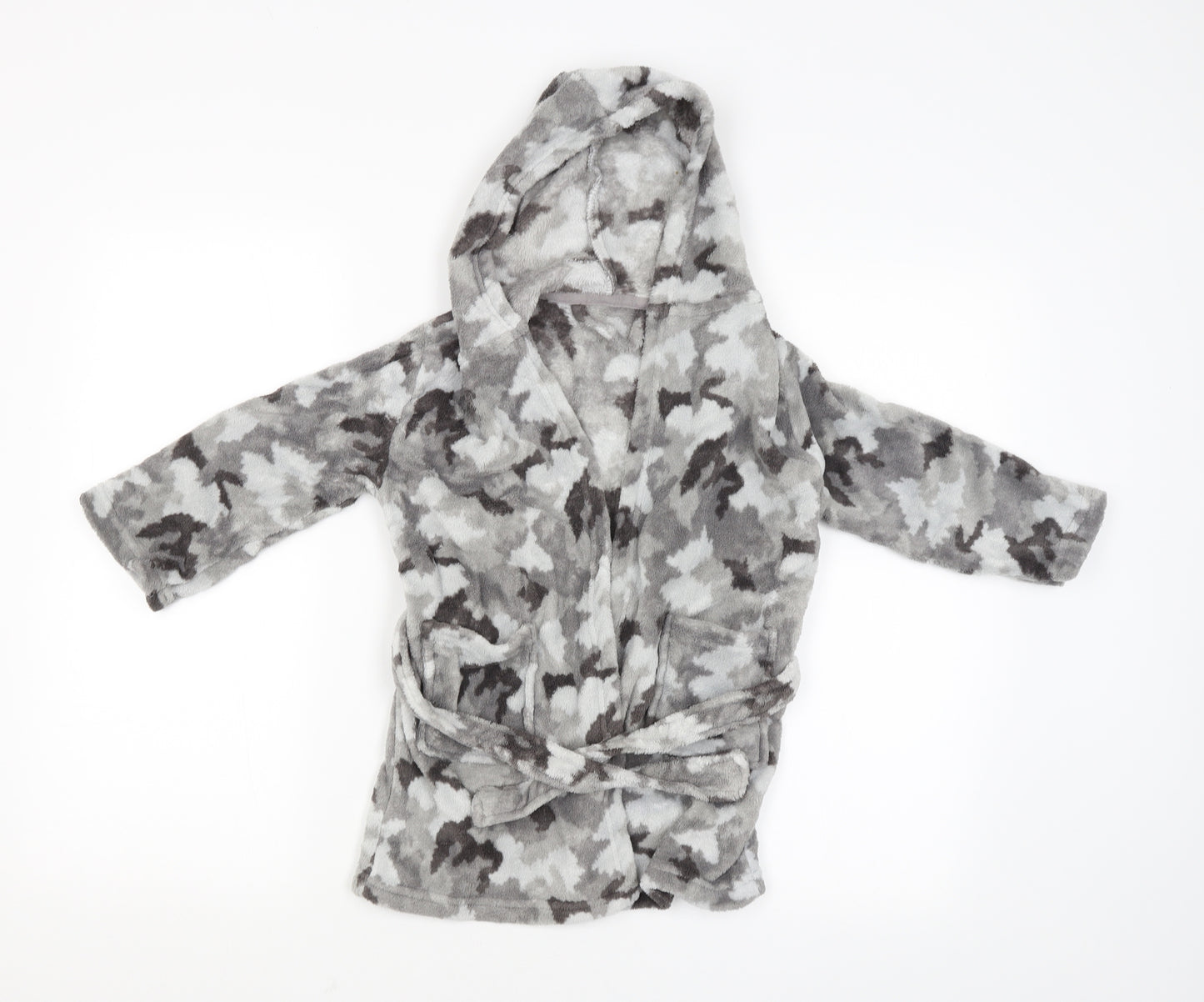 Preworn Boys Grey Camouflage   Gown Size 4-5 Years