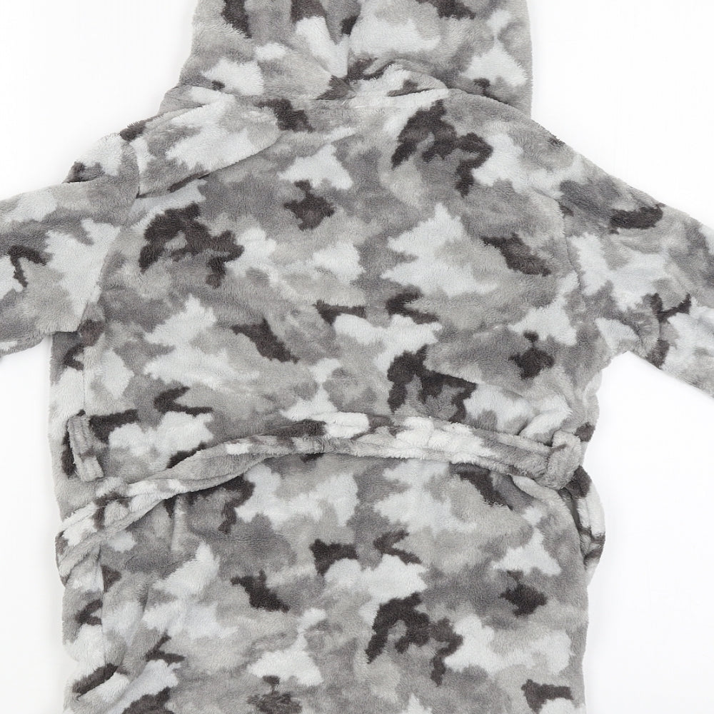 Preworn Boys Grey Camouflage   Gown Size 4-5 Years