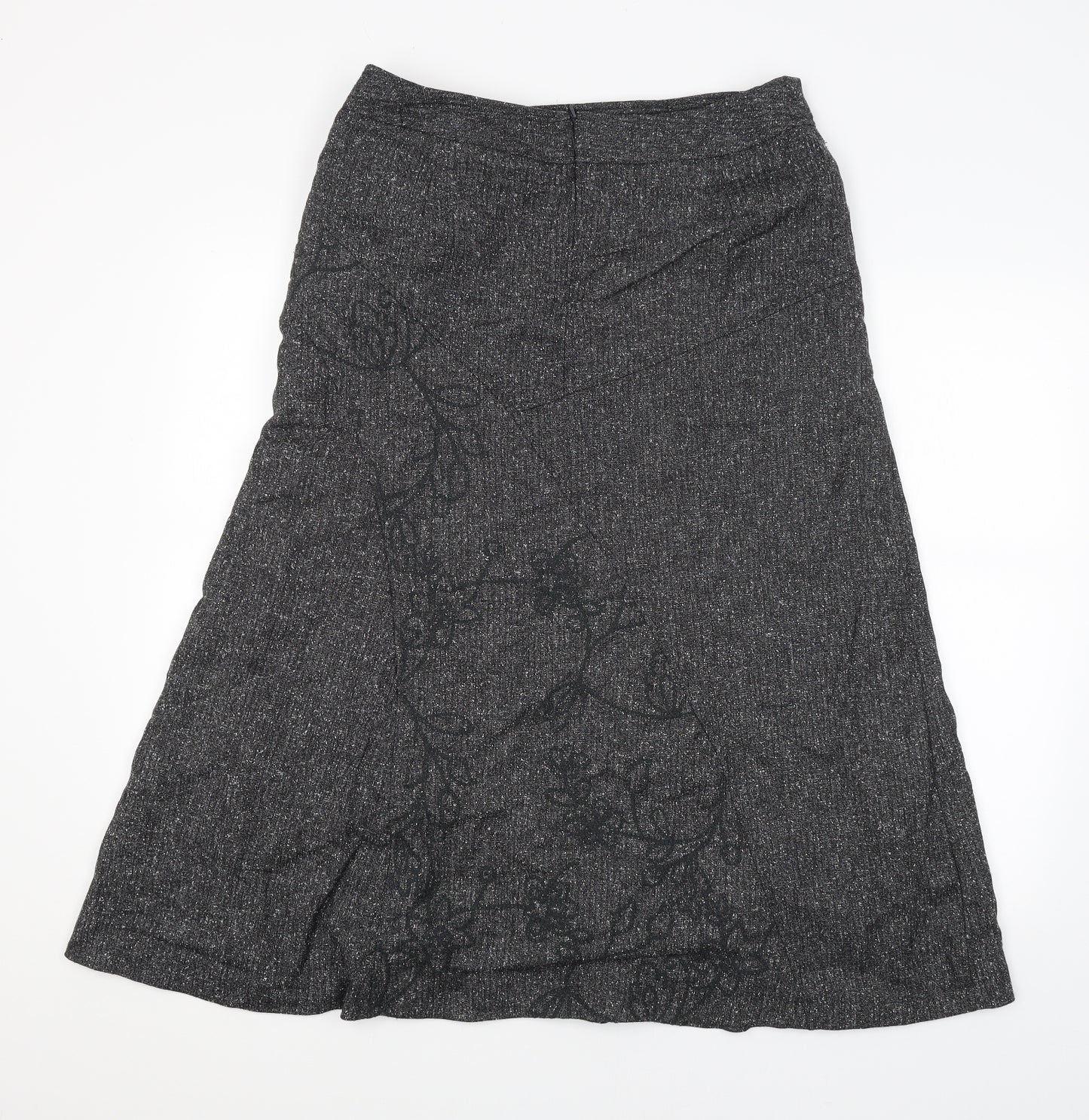 Paul Seperates Womens Grey Floral  Flare Skirt Size 14