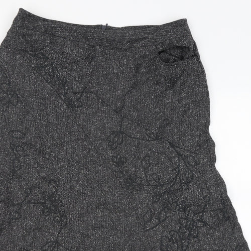 Paul Seperates Womens Grey Floral  Flare Skirt Size 14