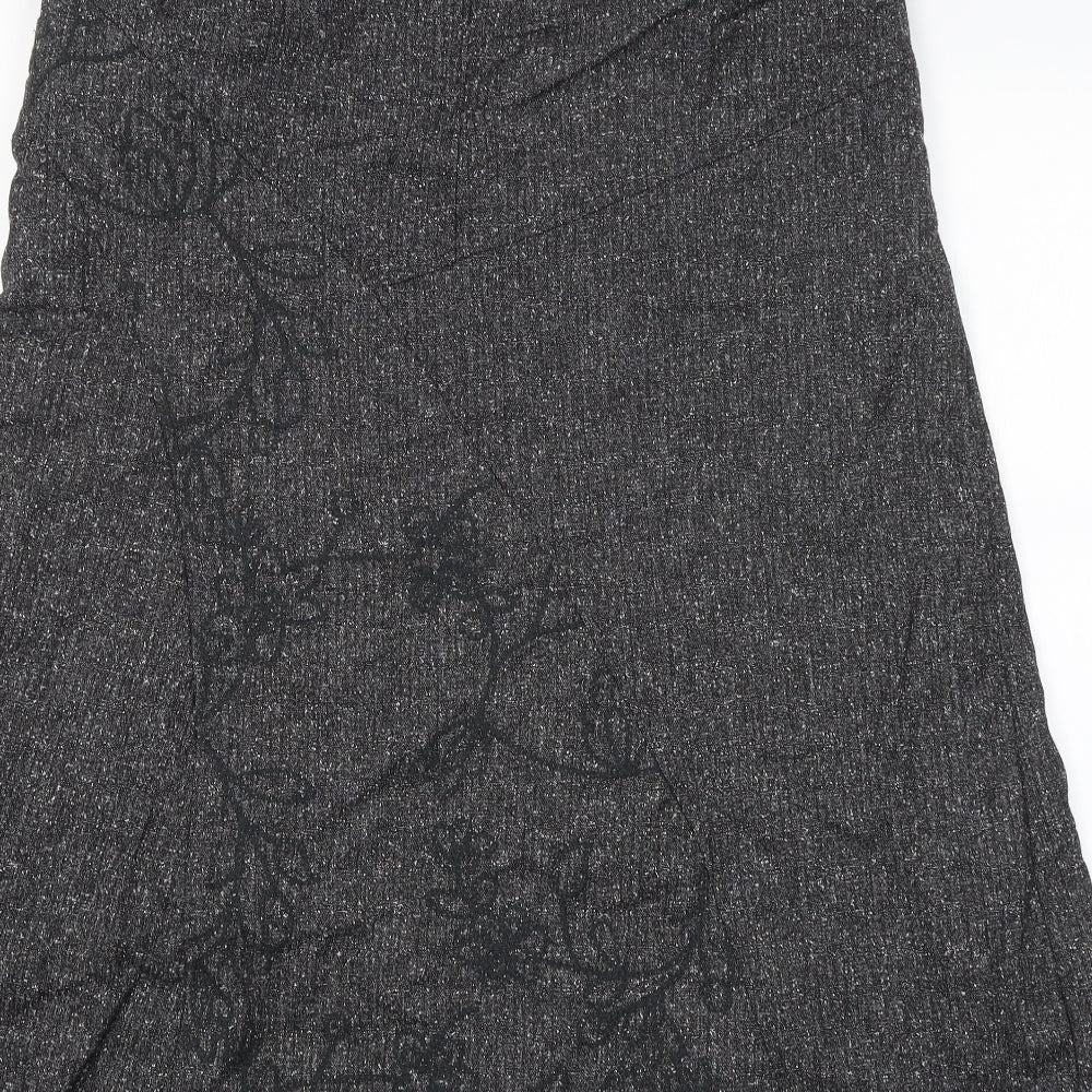Paul Seperates Womens Grey Floral  Flare Skirt Size 14