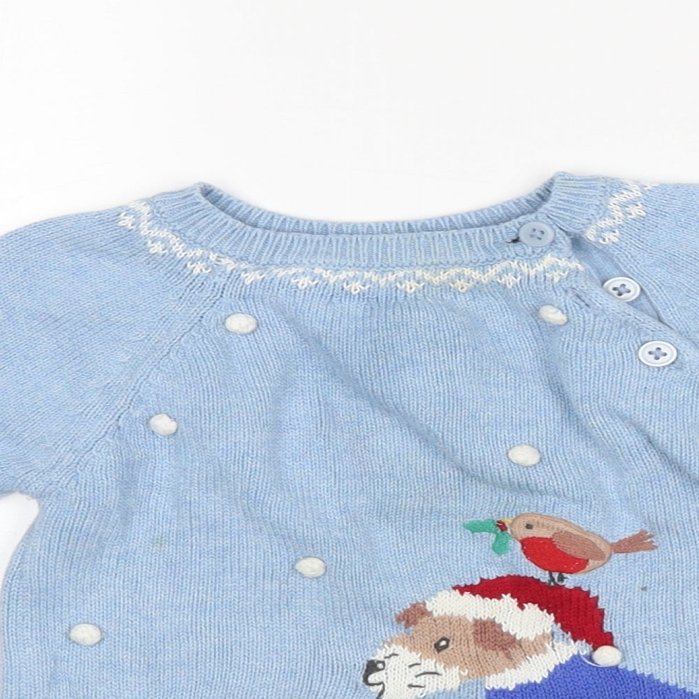 John Lewis Boys Blue Argyle/Diamond  Pullover Jumper Size 2-3 Years