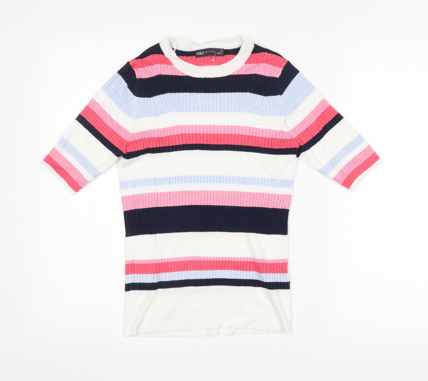 M&S Womens Multicoloured Striped  Pullover Jumper Size 10