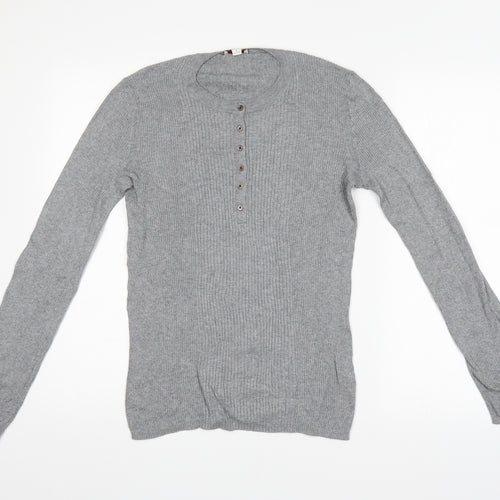 Gap Mens Grey Striped  Pullover Jumper Size L