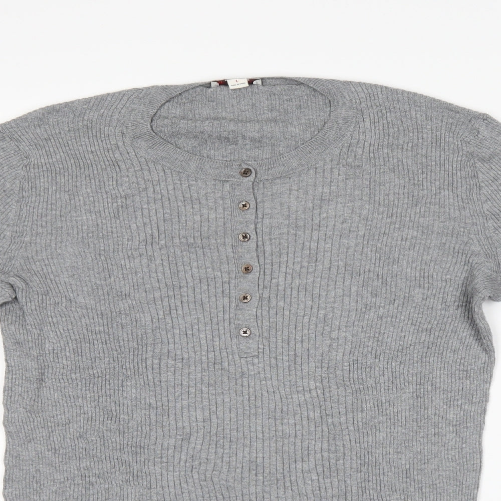 Gap Mens Grey Striped  Pullover Jumper Size L