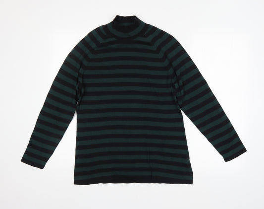 Front view of Next women’s multicoloured striped jumper, size UK 20