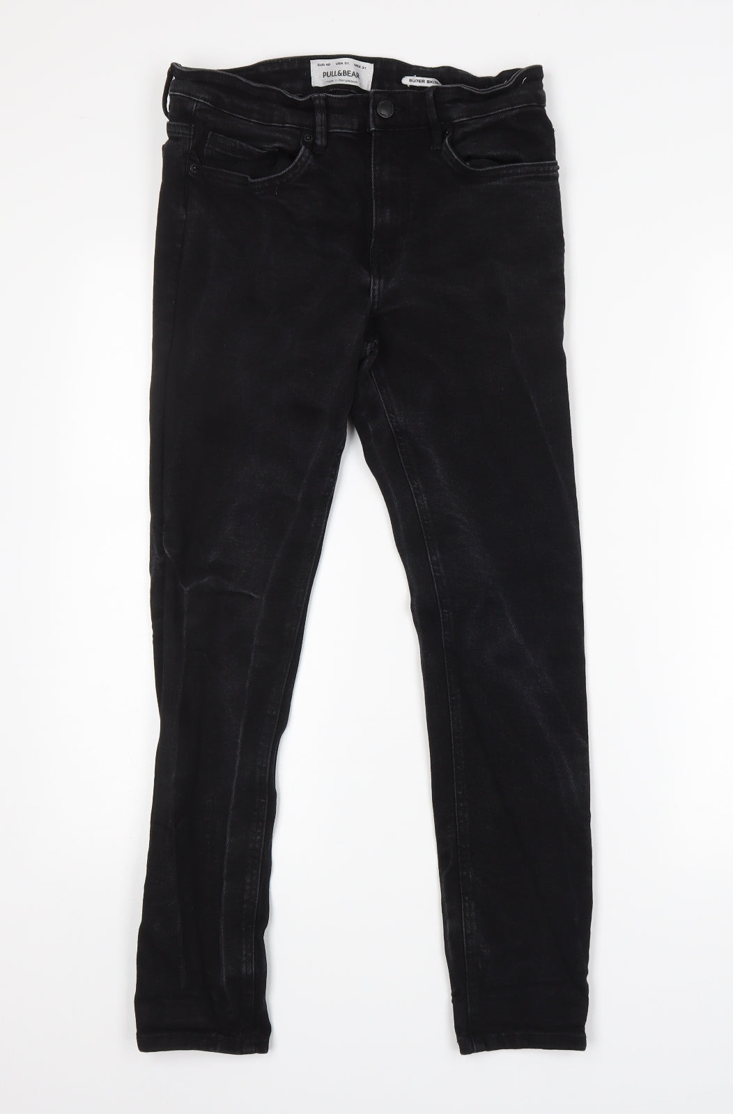 Pull&Bear Mens Black   Skinny Jeans Size 40 L28 in - Super Skinny