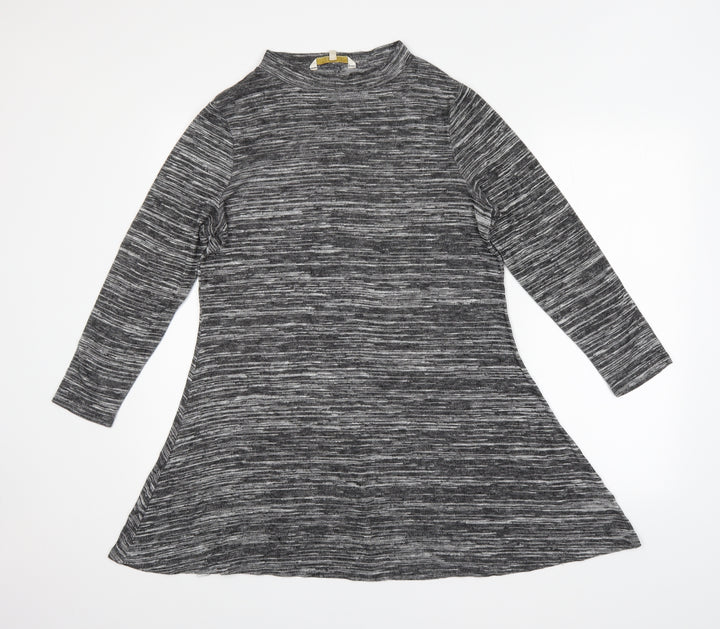 Epilogue Womens Grey Striped  T-Shirt Dress  Size 14