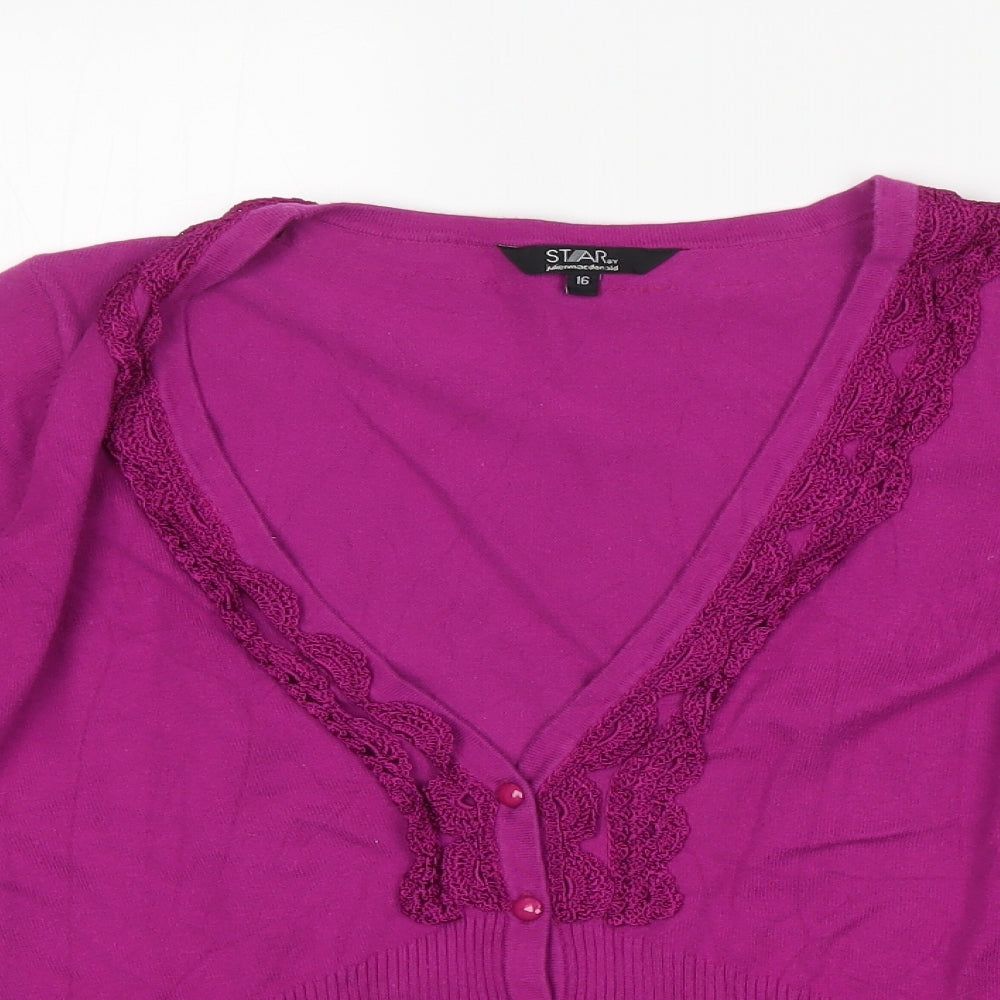 Julien Macdonald Womens Purple   Cardigan Jumper Size 16