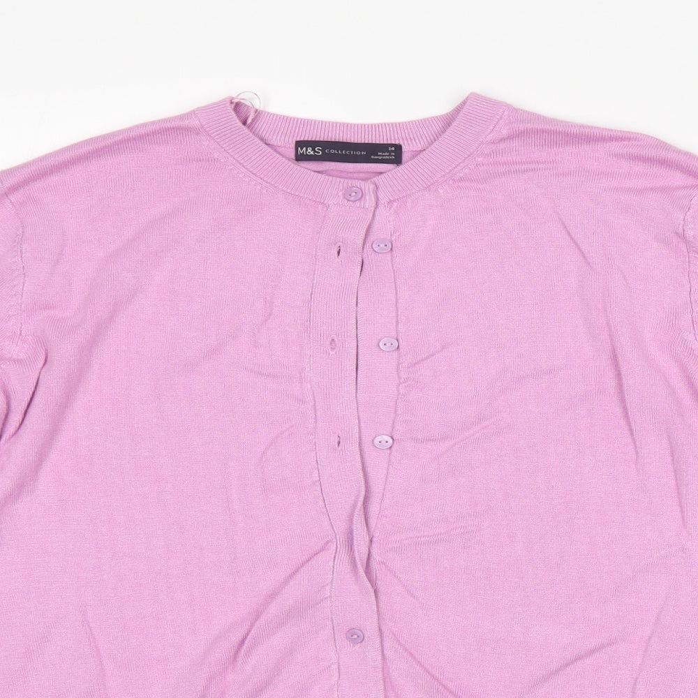 M&S Womens Pink   Cardigan Jumper Size 14