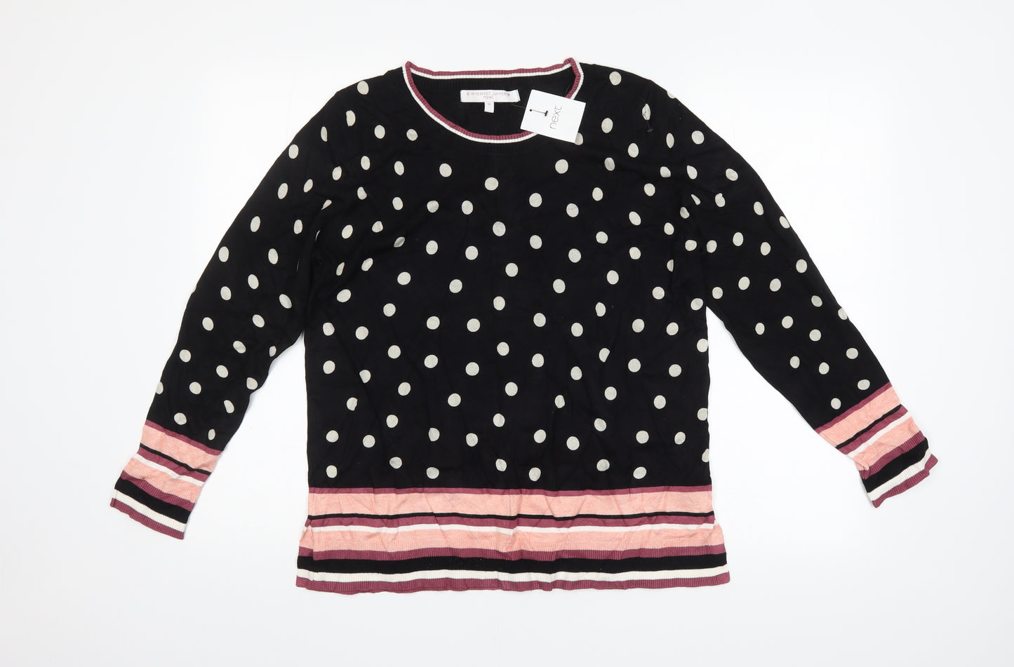 NEXT Womens Black Polka Dot  Pullover Jumper Size 10
