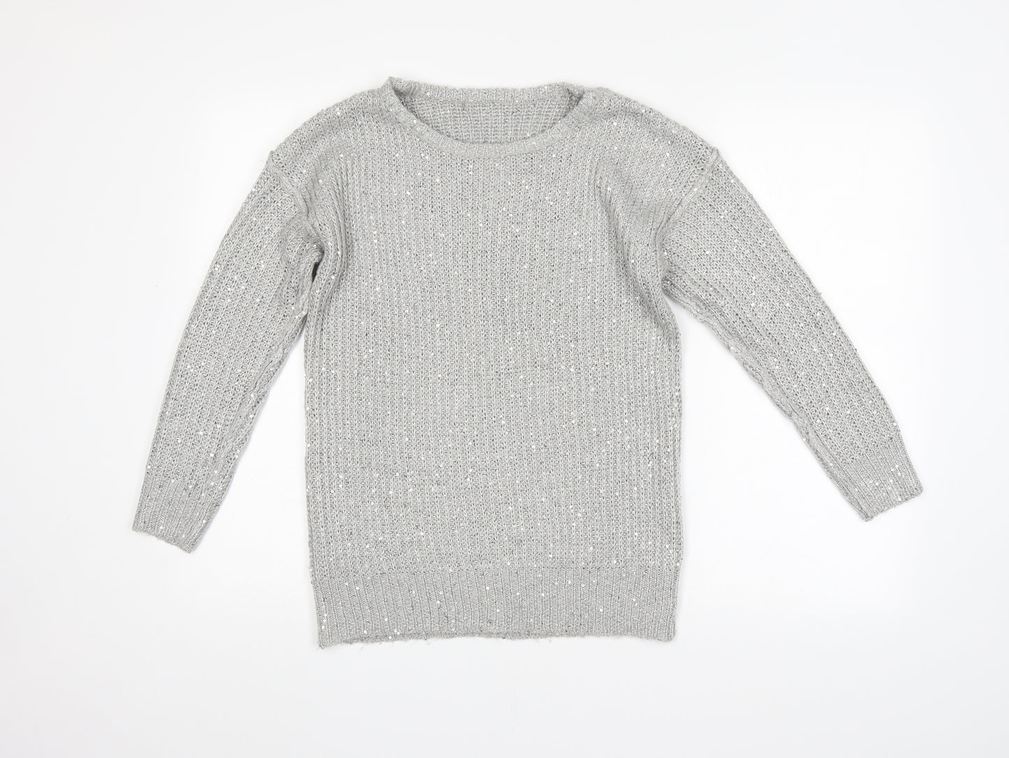 Preworn Womens Grey Striped  Pullover Jumper