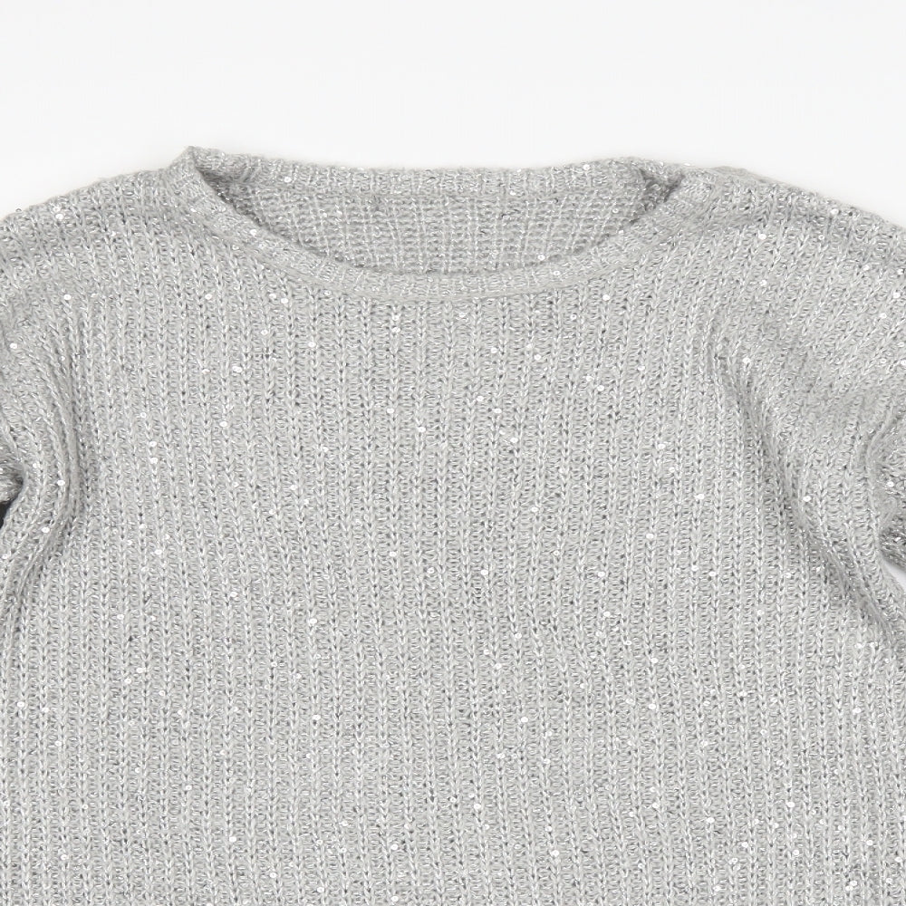 Preworn Womens Grey Striped  Pullover Jumper