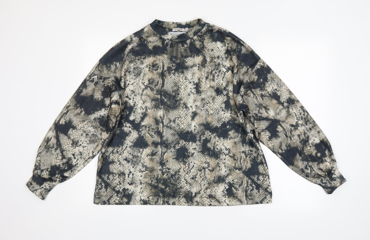 Stradivarius Mens Multicoloured Animal Print  Pullover Jumper Size XS  - Snake Skin Print