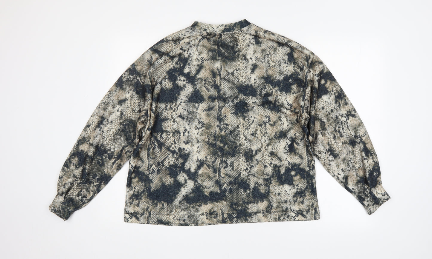 Stradivarius Mens Multicoloured Animal Print  Pullover Jumper Size XS  - Snake Skin Print